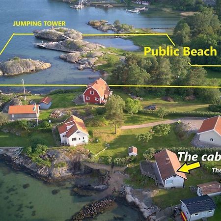Cabin At The Sea Close To Public Beach With A Jumpingtower Hoviksnas Exterior photo